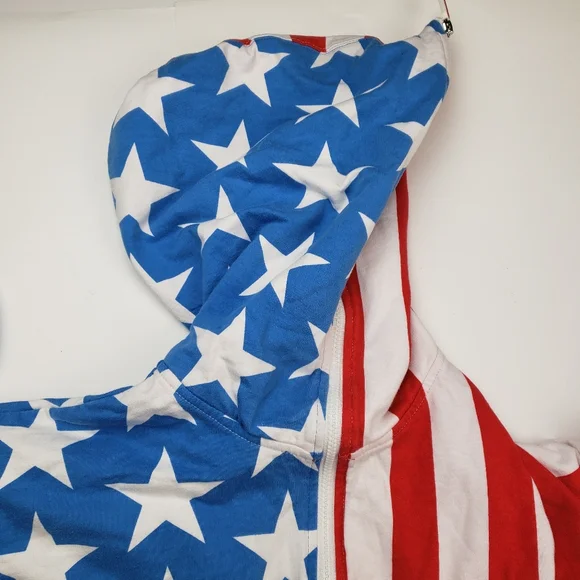 Tipsy Elves USA Onesie American Flag Patriotic Jumpsuit Stars Stripes XL - Picture 5 of 10